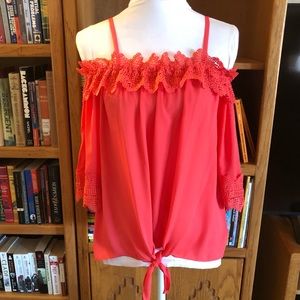 NWT A.Byer coral blouse